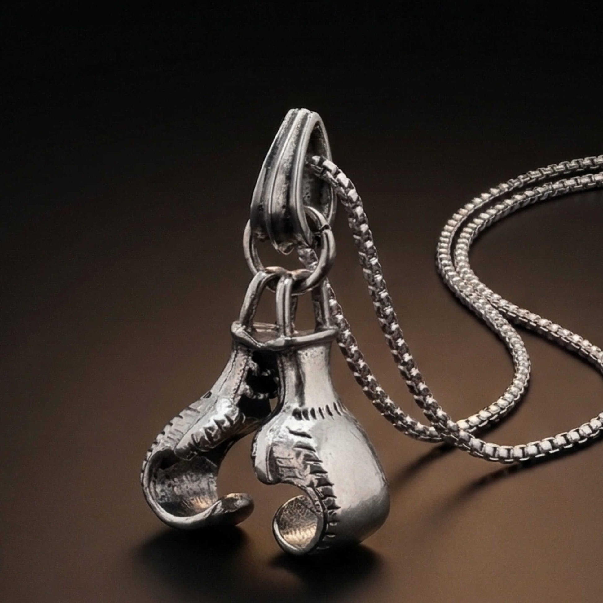 GLOVEX - 15mm Titanium Steel Pendant with 23inch 4mm Round Box Chain for Men & Boys — SS Pendant/ Necklace for Men | THE MEN THING