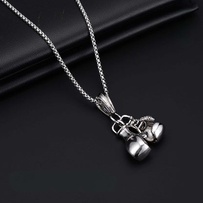 GLOVEX - 15mm Titanium Steel Pendant with 23inch 4mm Round Box Chain for Men & Boys — SS Pendant/ Necklace for Men | THE MEN THING