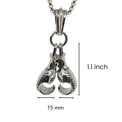 GLOVEX - 15mm Titanium Steel Pendant with 23inch 4mm Round Box Chain for Men & Boys — SS Pendant/ Necklace for Men | THE MEN THING