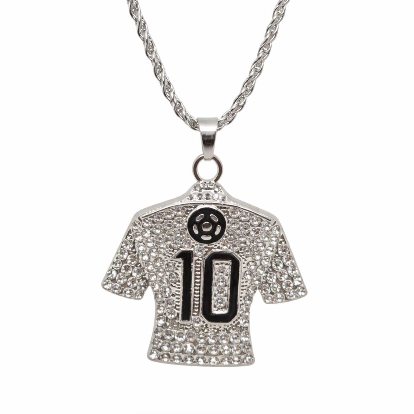 GOAL KING 10 - STEEL - 45mm Pure Titanium Steel Pendant with 27inch Twisted 4mm Chain for Men & Boys — SS Pendant/ Necklace for Men | THE MEN THING