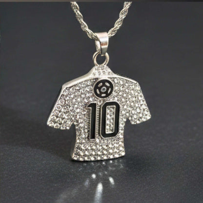 GOAL KING 10 - STEEL - 45mm Pure Titanium Steel Pendant with 27inch Twisted 4mm Chain for Men & Boys — SS Pendant/ Necklace for Men | THE MEN THING