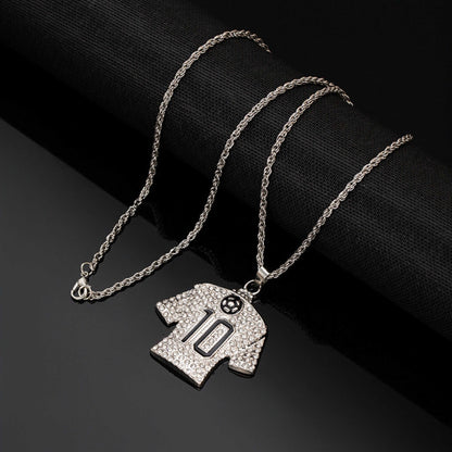 GOAL KING 10 - STEEL - 45mm Pure Titanium Steel Pendant with 27inch Twisted 4mm Chain for Men & Boys — SS Pendant/ Necklace for Men | THE MEN THING