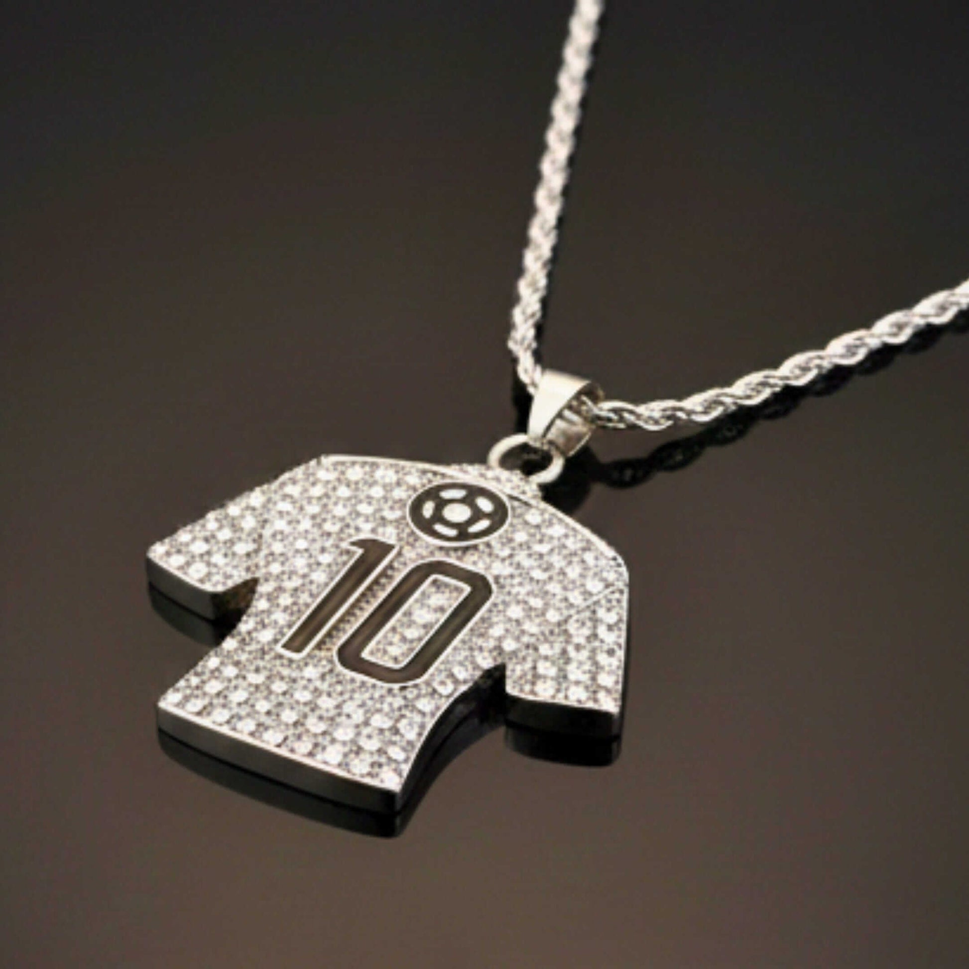 GOAL KING 10 - STEEL - 45mm Pure Titanium Steel Pendant with 27inch Twisted 4mm Chain for Men & Boys — SS Pendant/ Necklace for Men | THE MEN THING