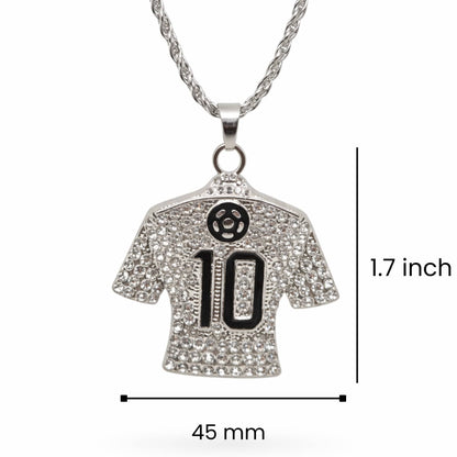GOAL KING 10 - STEEL - 45mm Pure Titanium Steel Pendant with 27inch Twisted 4mm Chain for Men & Boys — SS Pendant/ Necklace for Men | THE MEN THING