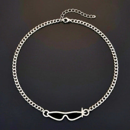 GOGGLES - 10mm Titanium Steel Pendant with 17 to 19inch Adjustable Curb 5mm Chain for Men & Boys — SS Pendant/ Necklace for Men | THE MEN THING