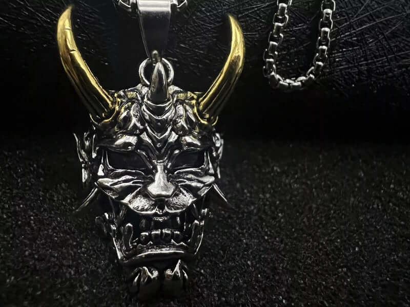 GOLDEN HORN - Alloy Pendant with Stainless Steel 24inch Round Box Chain, European trending Style for Men & Boy - THE MEN THING