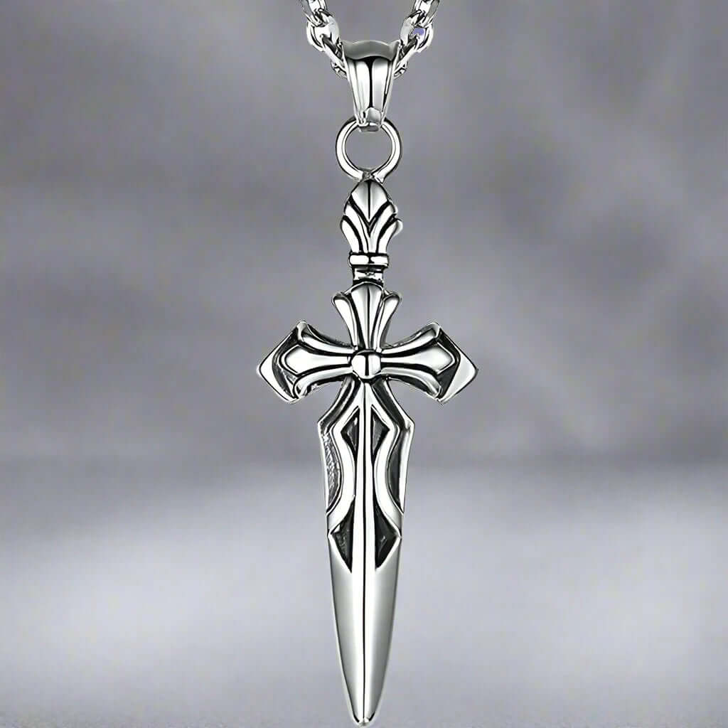 GOT SWORD -  Alloy Pendant with Pure Stainless Steel  24inch Round Box Chain, American trending Style for Men & Boys - THE MEN THING