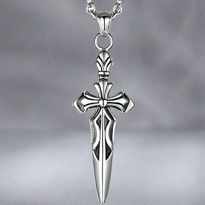 GOT SWORD -  Alloy Pendant with Pure Stainless Steel  24inch Round Box Chain, American trending Style for Men & Boys - THE MEN THING