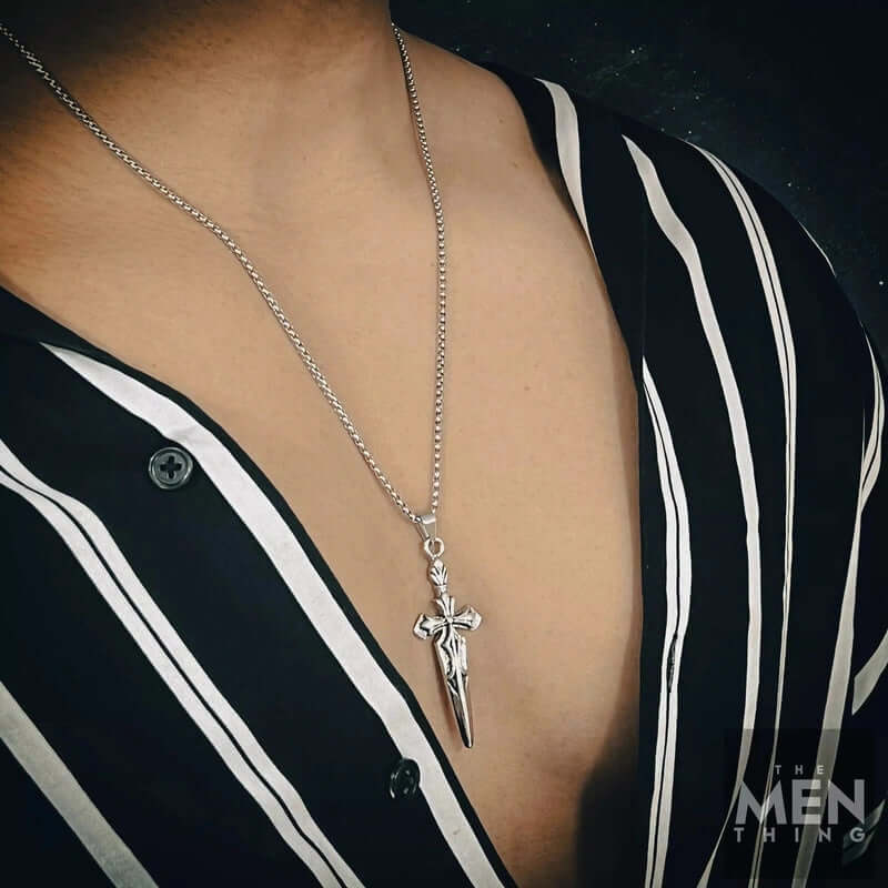 GOT SWORD -  Alloy Pendant with Pure Stainless Steel  24inch Round Box Chain, American trending Style for Men & Boys - THE MEN THING