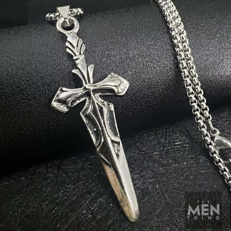 GOT SWORD -  Alloy Pendant with Pure Stainless Steel  24inch Round Box Chain, American trending Style for Men & Boys - THE MEN THING