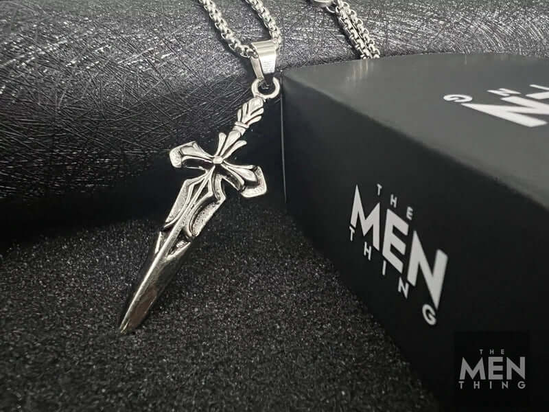 GOT SWORD -  Alloy Pendant with Pure Stainless Steel  24inch Round Box Chain, American trending Style for Men & Boys - THE MEN THING