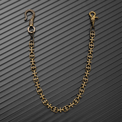 GOTHIC CROSS - Antique Bronze13mm Titanium Steel Heavy Biker Chain for Jeans with Lobster Clasps for Men & Boys - 20 inch - THE MEN THING