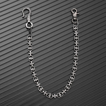 GOTHIC CROSS - Antique Steel 13mm Titanium Steel Heavy Biker Chain for Jeans with Lobster Clasps for Men & Boys - 20 inch - THE MEN THING