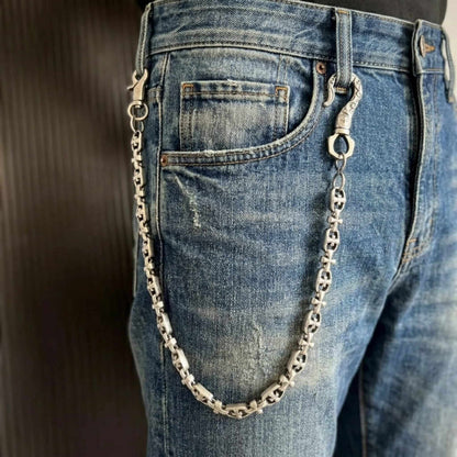 GOTHIC CROSS - Antique Steel 13mm Titanium Steel Heavy Biker Chain for Jeans with Lobster Clasps for Men & Boys - 20 inch - THE MEN THING