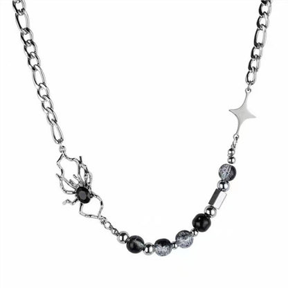 GOTHIC SPIDER - Titanium Steel Pendant with 17 to 20inch Adjustable Cube 8mm Chain for Men & Boys — SS Pendant/ Necklace for Men | THE MEN THING