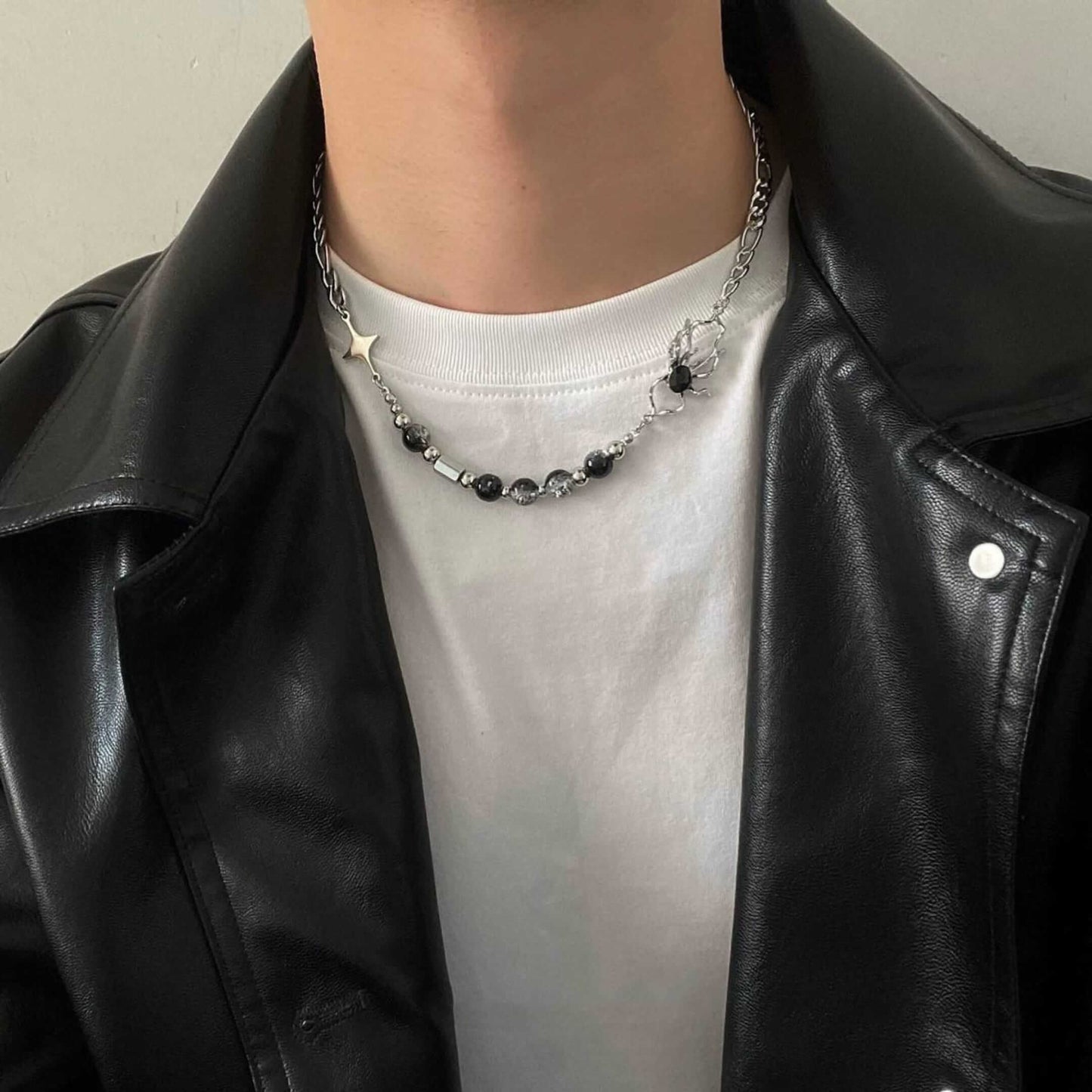 GOTHIC SPIDER - Titanium Steel Pendant with 17 to 20inch Adjustable Cube 8mm Chain for Men & Boys — SS Pendant/ Necklace for Men | THE MEN THING