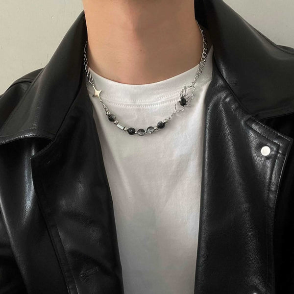 GOTHIC SPIDER - Titanium Steel Pendant with 17 to 20inch Adjustable Cube 8mm Chain for Men & Boys