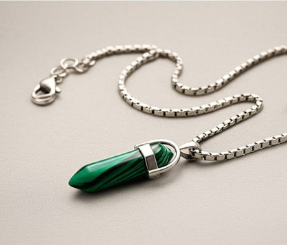 GREEN LAVA WARRIOR - Spanish Style Neckware with  Pure Stainless Steel 24inch Chain for Men- Round Box Chain & Pendant for Men & Boy - THE MEN THING