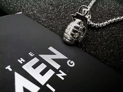 GRENADE - Alloy Pendant with Pure Stainless Steel 24inch Round Box Chain, American trending Style for Men & Boy - THE MEN THING