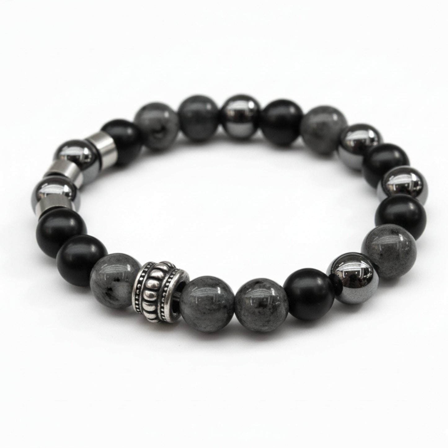GREYHAWK - 12mm Beads Bracelet with Natural Stone - Adjustable Bracelet — Bead Bracelet for Men | THE MEN THING