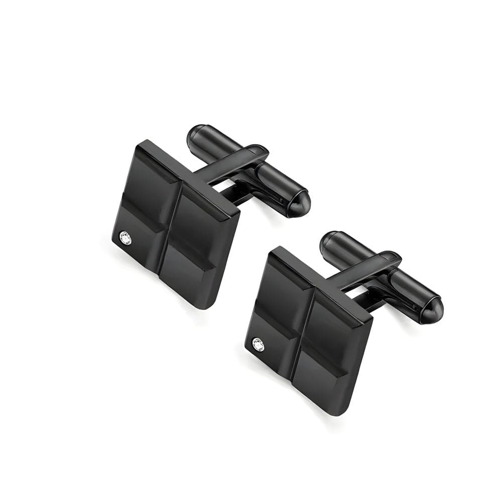 GRID LUXE - Black Tone - Titanium Steel Cufflinks for Men and Boys — Cufflinks for Men | THE MEN THING