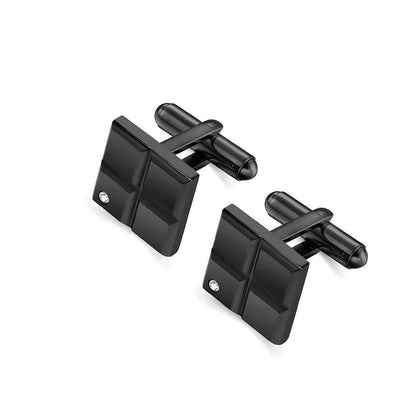 GRID LUXE - Black Tone - Titanium Steel Cufflinks for Men and Boys — Cufflinks for Men | THE MEN THING