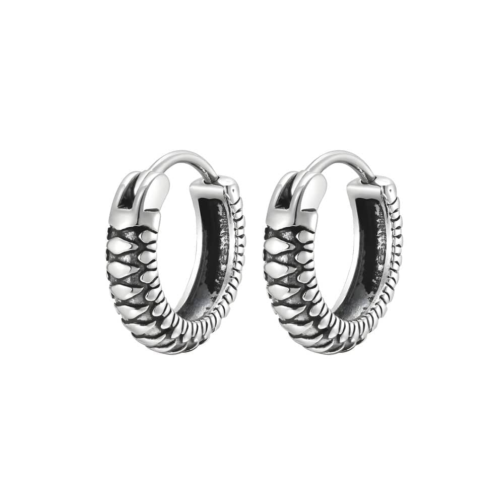 GRIM COIL - Pure Titanium Steel Hoop Earrings for Men & Boys (2pcs) - THE MEN THING