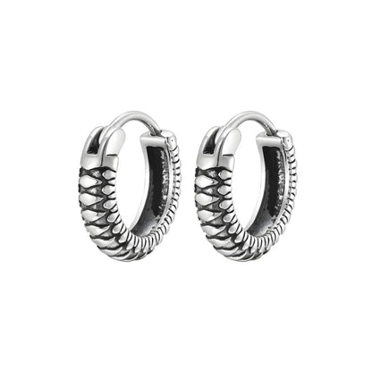 GRIM COIL - Pure Titanium Steel Hoop Earrings for Men & Boys (2pcs) - THE MEN THING