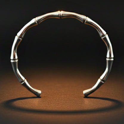GRIMSPINE - 6mm Pure Stainless Steel Open Bangle Bracelet (Adjustable) for Men & Boys - THE MEN THING