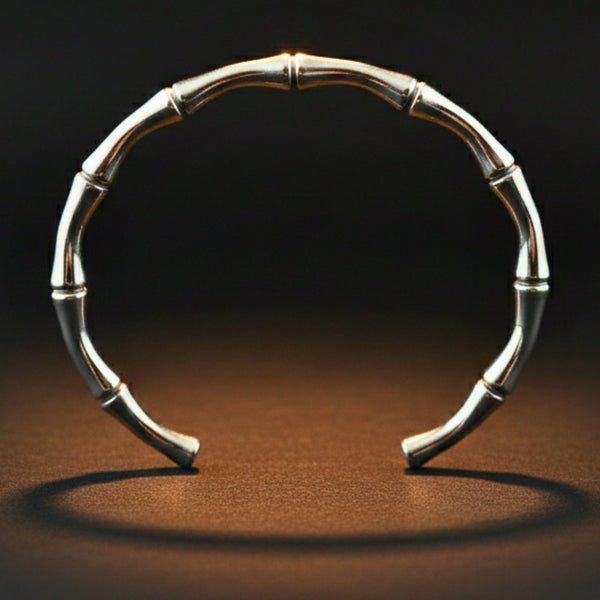 GRIMSPINE - 6mm Pure Stainless Steel Open Bangle Bracelet (Adjustable) for Men & Boys