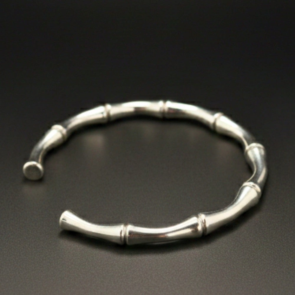 GRIMSPINE - 6mm Pure Stainless Steel Open Bangle Bracelet (Adjustable) for Men & Boys - THE MEN THING