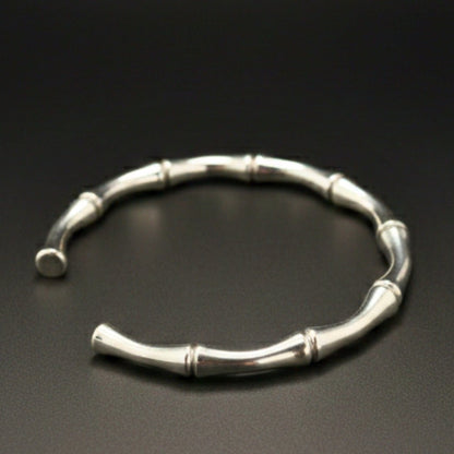 GRIMSPINE - 6mm Pure Stainless Steel Open Bangle Bracelet (Adjustable) for Men & Boys - THE MEN THING