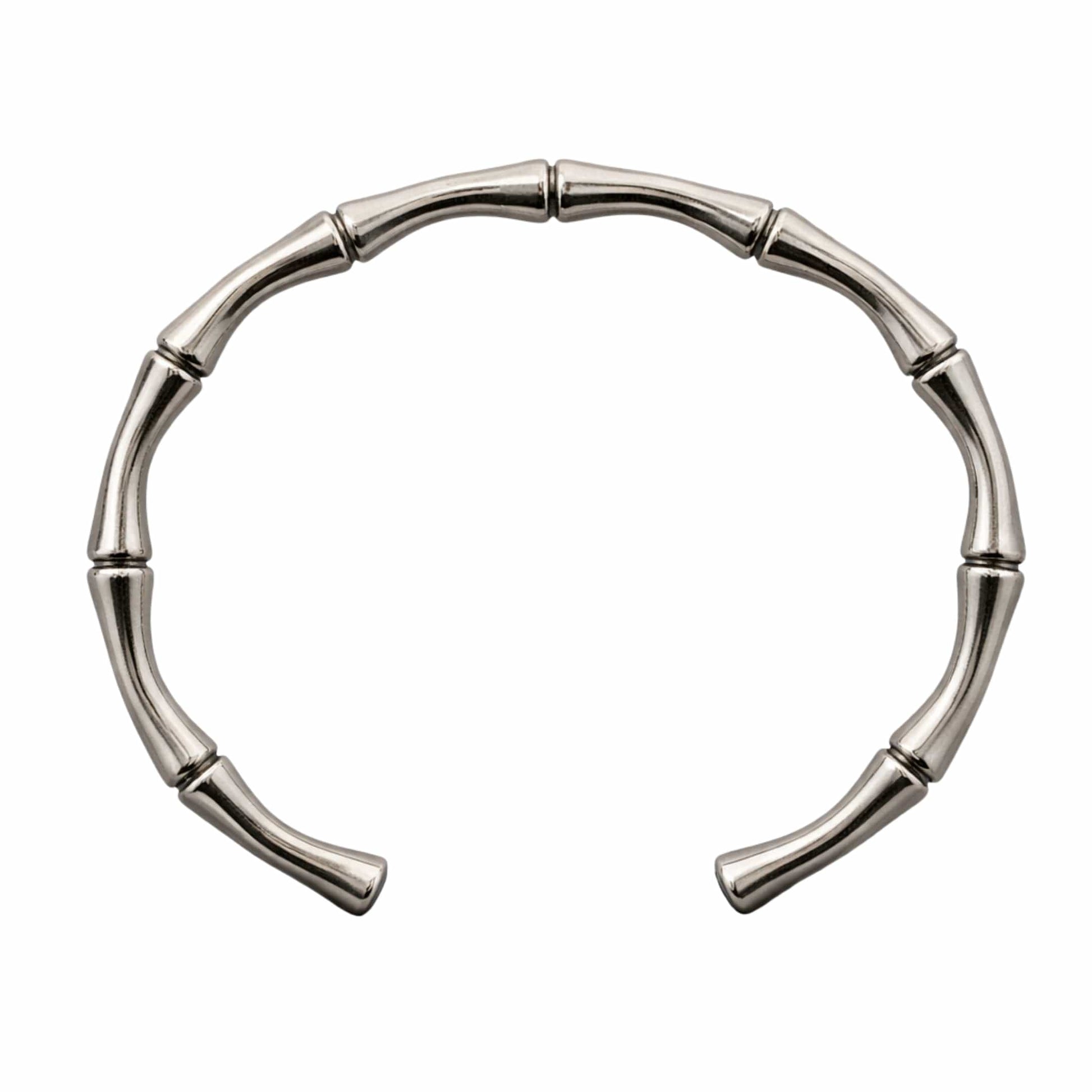 GRIMSPINE - 6mm Pure Stainless Steel Open Bangle Bracelet (Adjustable) for Men & Boys - THE MEN THING