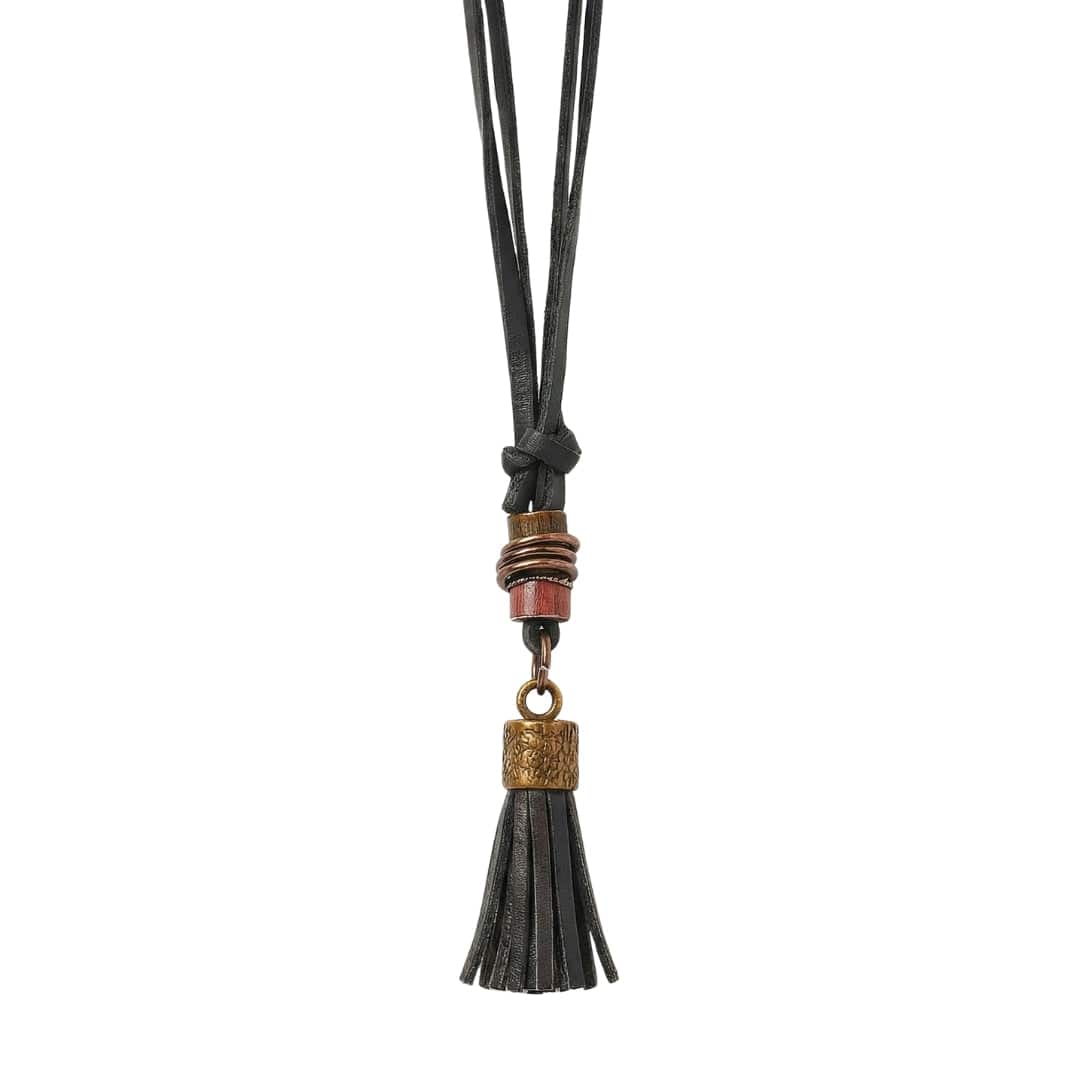 GRIT TASSEL - Leather Necklace for Men -  Adjustable Pure Leather Cord Necklace for Men & Boys - THE MEN THING