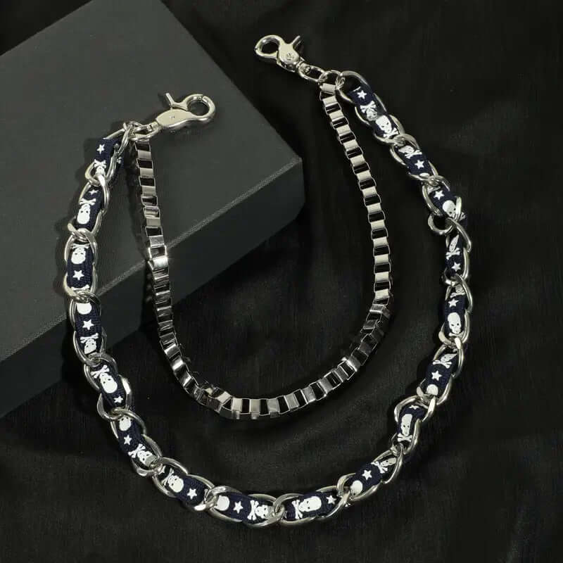 GRIT WAIST CHAIN - Pure Titanium Steel Heavy Duty Long Waist Biker Chain For Jeans with Lobster Clasps for Men & Boys - 38 inch - THE MEN THING