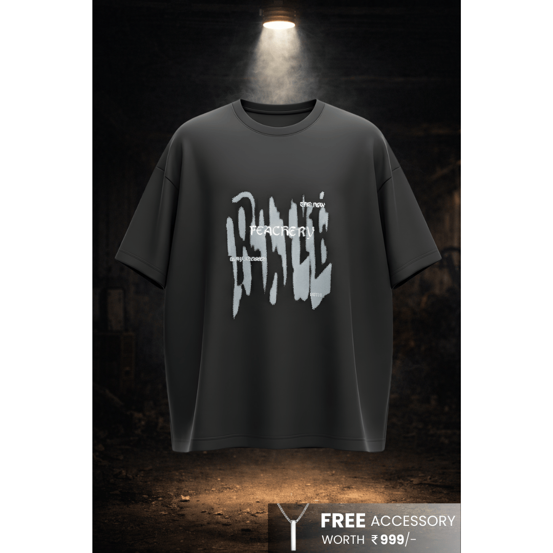 GRUNGE FADE Oversized T-Shirt - Black - THE MEN THING