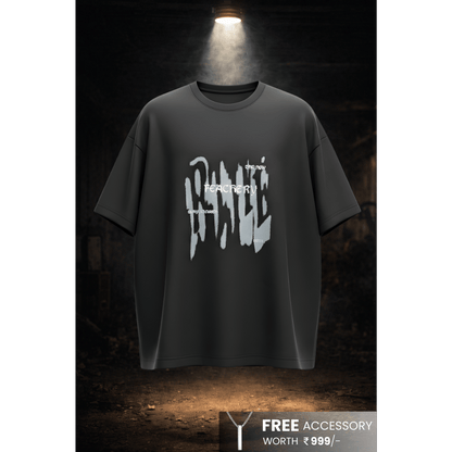 GRUNGE FADE Oversized T-Shirt - Black - THE MEN THING