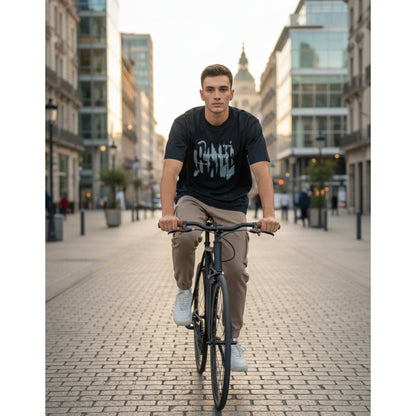 GRUNGE FADE Oversized T-Shirt - Black - THE MEN THING