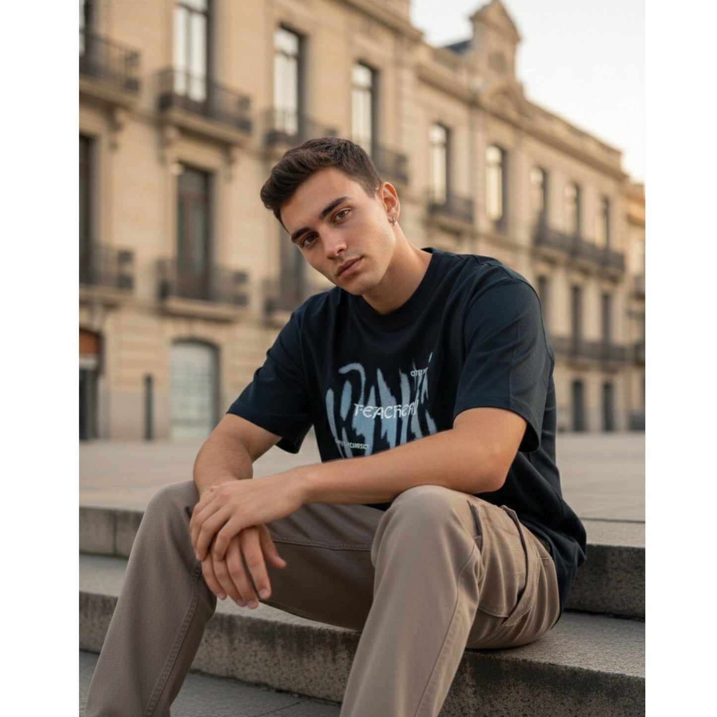GRUNGE FADE Oversized T-Shirt - Black - THE MEN THING