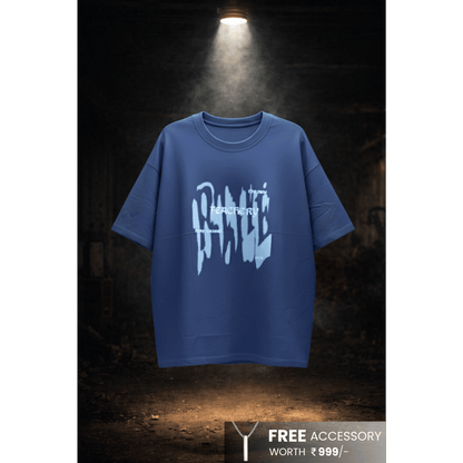 GRUNGE FADE Oversized T-Shirt - Blue - THE MEN THING