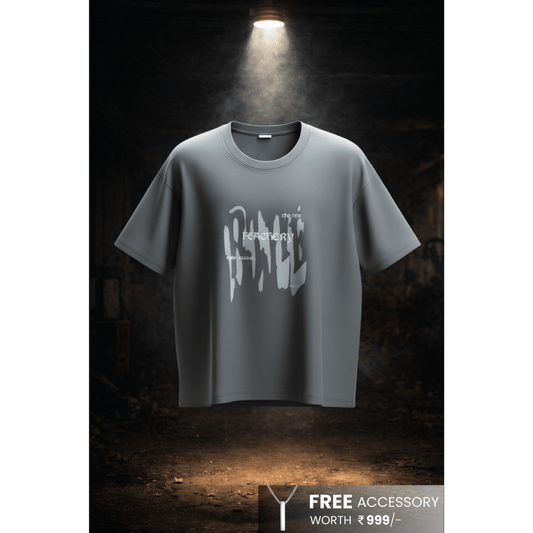 GRUNGE FADE Oversized T-Shirt - Grey - THE MEN THING