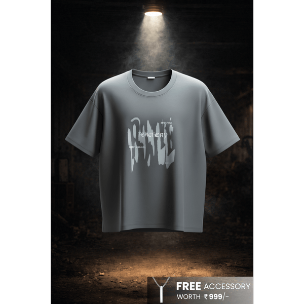 GRUNGE FADE Oversized T-Shirt - Grey