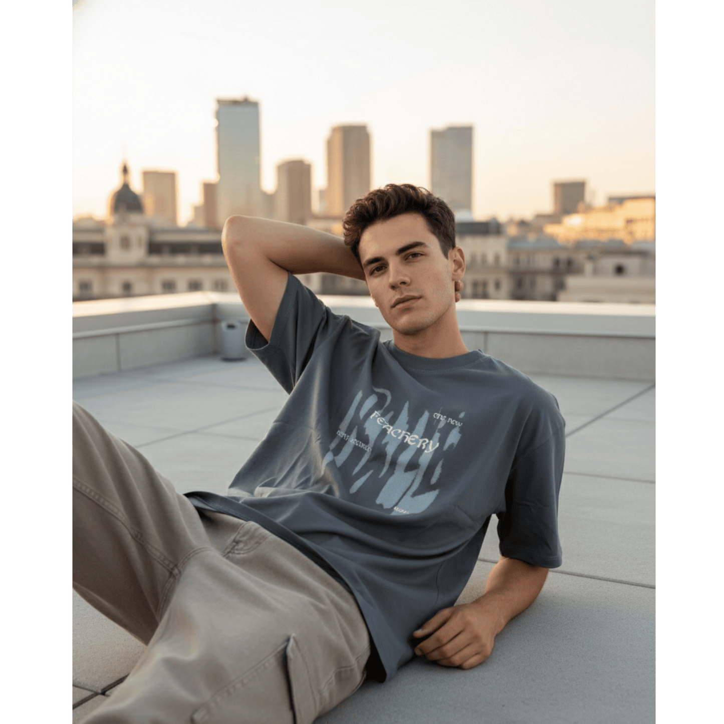 GRUNGE FADE Oversized T-Shirt - Grey - THE MEN THING