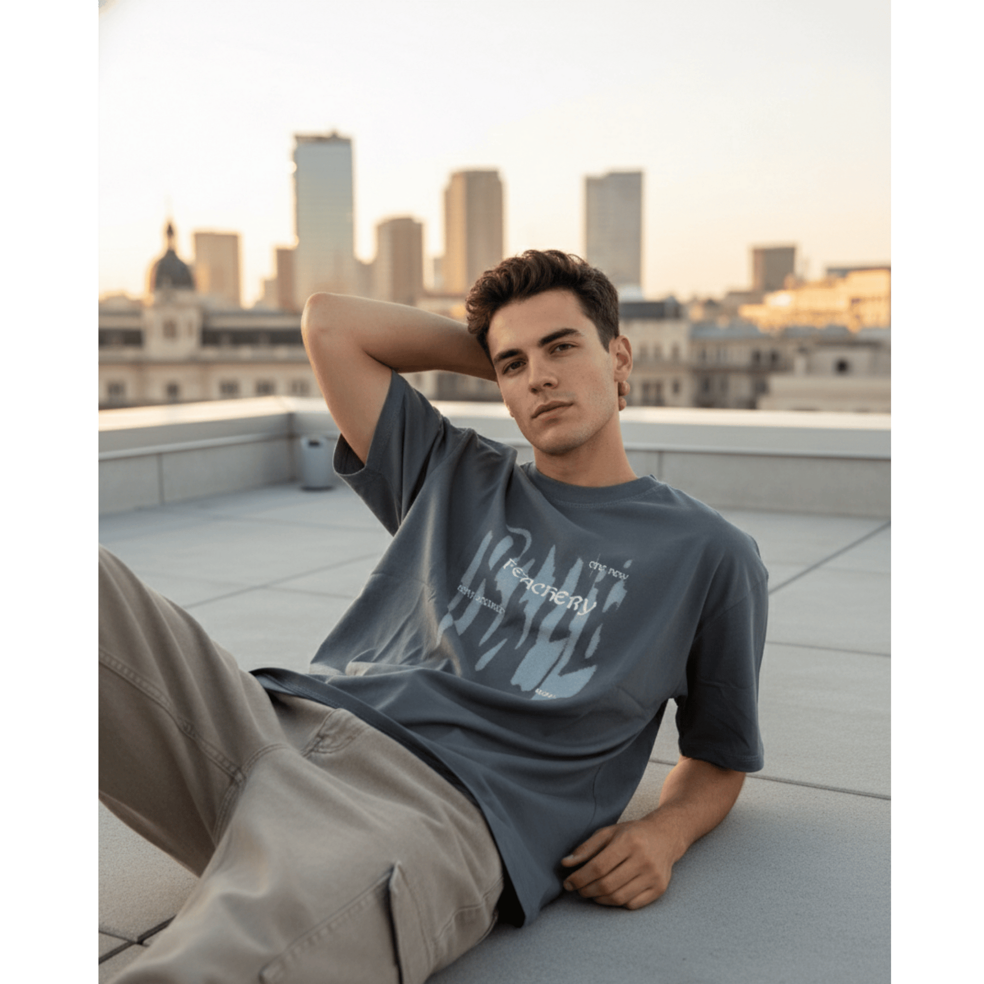 GRUNGE FADE Oversized T-Shirt - Grey - THE MEN THING