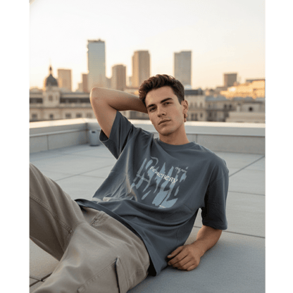 GRUNGE FADE Oversized T-Shirt - Grey - THE MEN THING