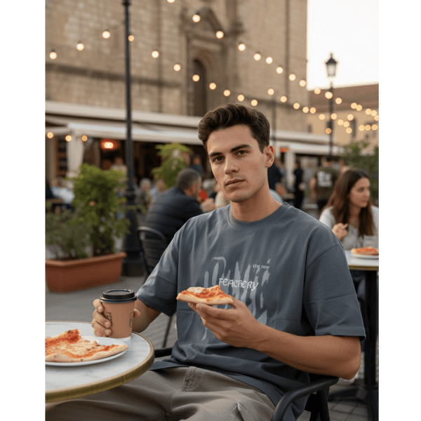 GRUNGE FADE Oversized T-Shirt - Grey