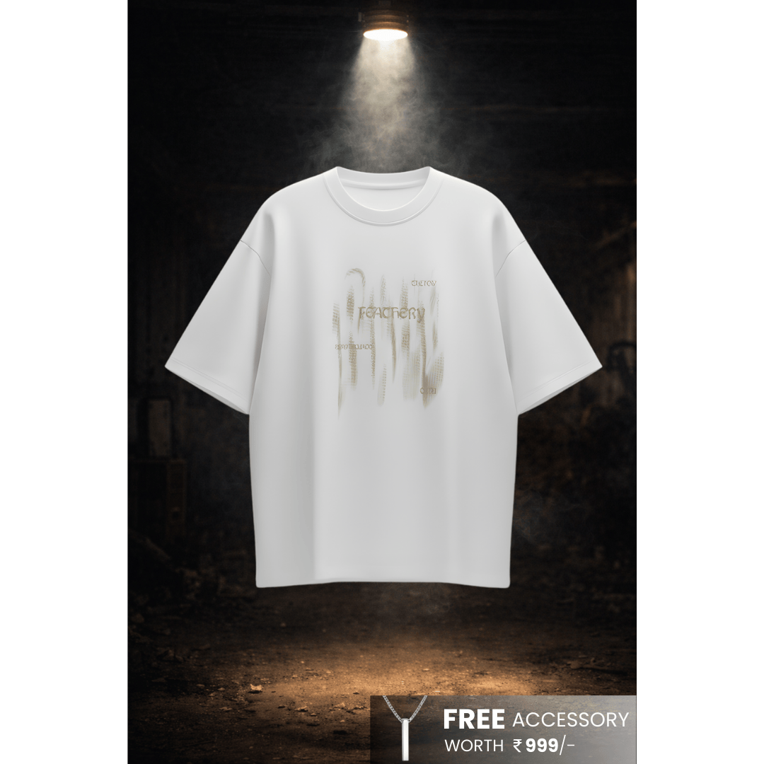 GRUNGE FADE Oversized T-Shirt - White - THE MEN THING
