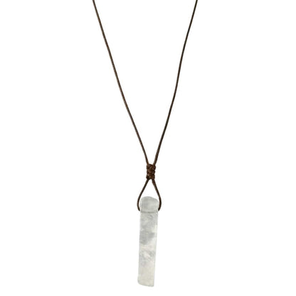 GYPSUM - Natural Crystal Unshaped Pendant with Adjustable Rope Chain for Men and Boys - THE MEN THING
