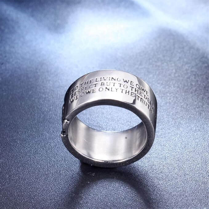 HALF FACE SKULL - Titanium Steel Silver Ring for Men and Boys ( Size-22) - THE MEN THING