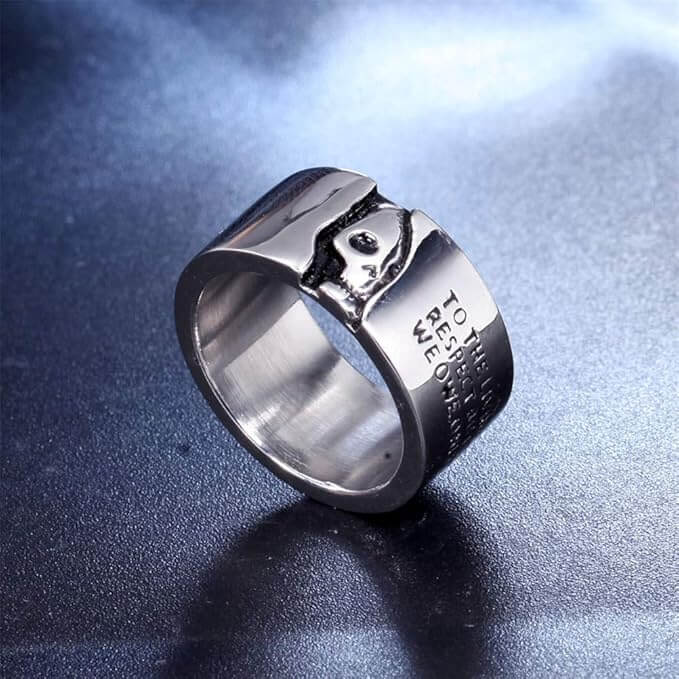 HALF FACE SKULL - Titanium Steel Silver Ring for Men and Boys ( Size-22) - THE MEN THING